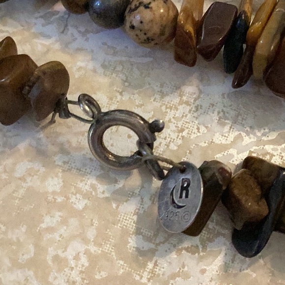 Vintage Carolyn Pollack Tiger’s Eye Pendant with 18” Tigers eye, Jasper, silver - Picture 6 of 8